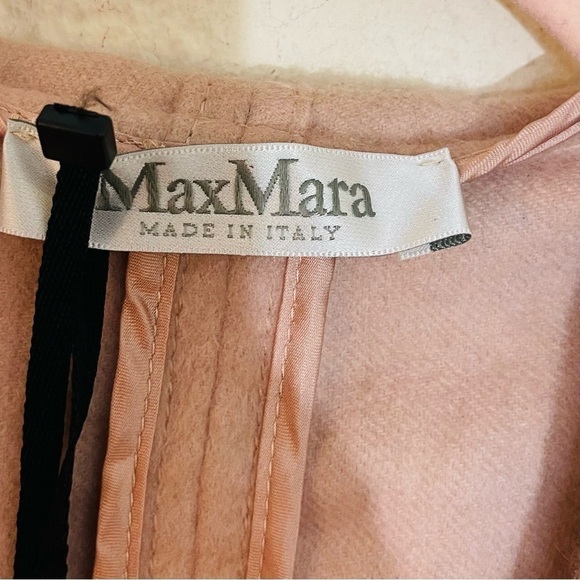 NWT MaxMara 100% Cashmere Wrap Coat One Size Pink Kimono hoodie Pockets - Picture 3 of 10